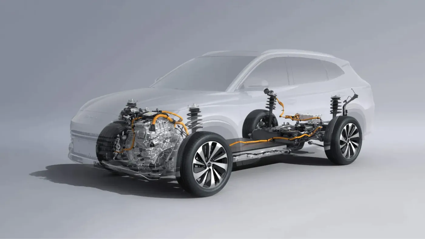 Antriebsstrang des BYD Super DM-i Plug-in-Hybrids